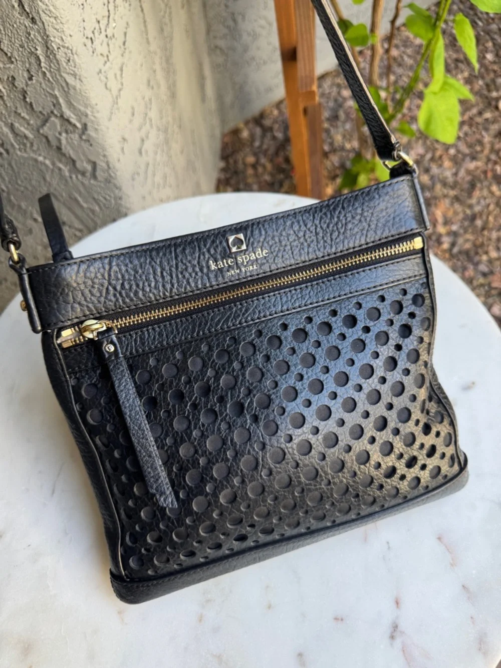 Kate Spade Perri Lane Bubbles Reidy Perforated Leather Crossbody